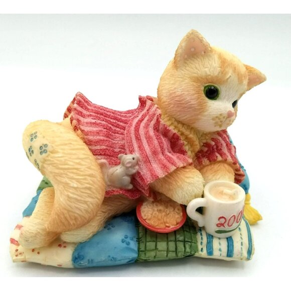 Calico Kittens Creature Comforts 2000 Vintage Enesco Figurine 720755 2.5 Inches - Picture 3 of 14